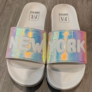 Robin Ruth Iridescent  New York Slide Sandals